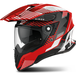 Airoh Commander Boost Casco Motocross, nero-bianco-rosso, dimensione per uomo