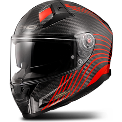 LS2 Vector II Carbon Flux Helmet - Red/Black
