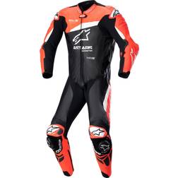 Alpinestars Læderdragt GP Plus V4, Sort/Hvid/Neonrød