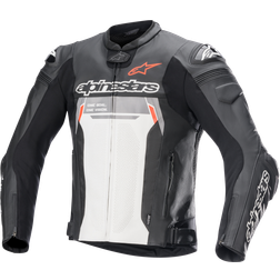 Alpinestars Missile V2 Ignition Motorrad Lederjacke, schwarz-weiss, Größe 56, schwarz-weiss, Größe