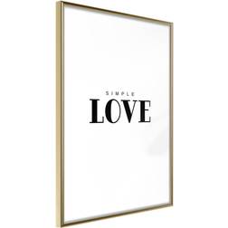 Artgeist Inramad Simple Love - 40x60 Guldram Poster