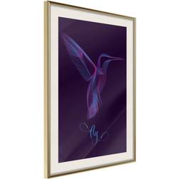 Artgeist Inramad Tavla Fluorescent Hummingbird Poster