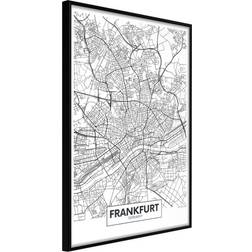 Artgeist Inramad City map: Frankfurt Poster