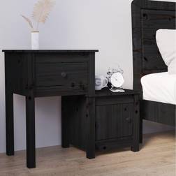 vidaXL Svart 2 Stk 79,5 x 38 x 65,5 Heltre Furu Nattbord