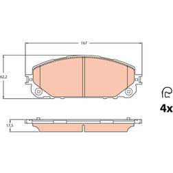 TRW Bremsbelagsatz, Scheibenbremse GDB2094