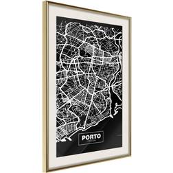 Artgeist Inramad City Map: Dark Poster