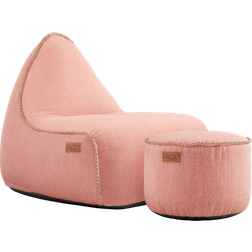 SACKit Cobana Lounge Chair & Pouf Rose Sækkestol