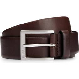 HUGO BOSS Italian-Leather Belt - Dark Brown