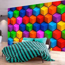 Artgeist Fototapet Colorful Geometric Boxes 250 x 175 cm