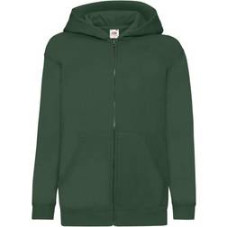 Fruit of the Loom Childrens/Kids Unisex Hooded Sweatshirt Jacket Green/Dark Shade/Bottle Green