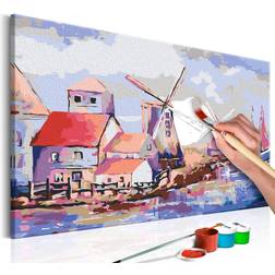 Artgeist DIY lærred maleri Windmills Landscape Billede