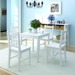 vidaXL Five Pinewood Dining Set