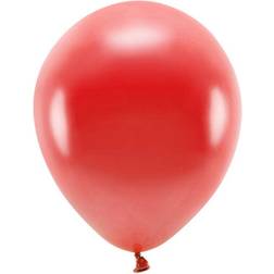 PartyDeco Rød Metallic Ballon 12"