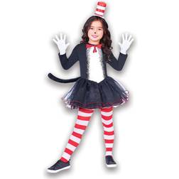 Smiffys Girl's Cat in the Hat Dress Set