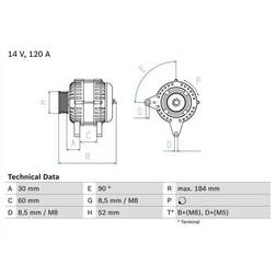 Bosch 0 986 041 280 Lichtmaschine