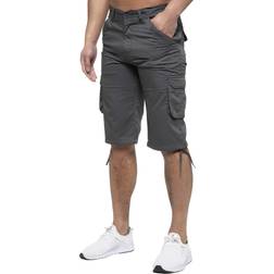 Enzo Mens Cargo Combat Shorts - Grey