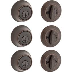 Kwikset Pack of 3 96600-726 cylinder deadbolt door bronze