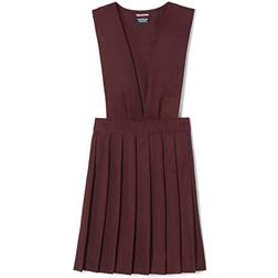 French Toast Big Girls' V-Neck Pleated Jumper, Burgundy