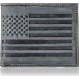 Lucky Brand Flag Embossed Leather Bifold Wallet Accessories Clutch Wallet