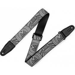 Levy's Poly Tattoo Series Guitar Strap, B&W Tribal