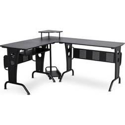 Homcom ProperAV Steel MDF Top L-Shaped Corner Writing Desk