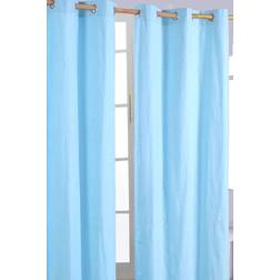 Homescapes 117cm Drop 137 Plain Cotton Eyelet Curtains