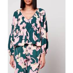 Stine Goya Eveline blouse filigran flower green