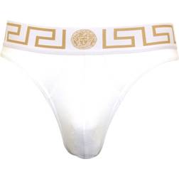 Versace Iconic Thong, White/gold