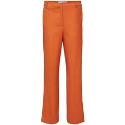 Selected Femme Slfmyla-Mynella Hw Straight Pant Kostumebukser Orangeade