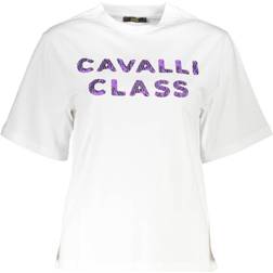 Cavalli Class Cotton Tops T-shirt - White