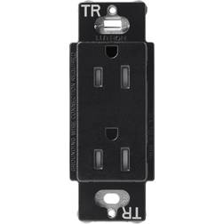 Lutron Claro 15-Amp Tamper-Resistant Duplex Receptacle, Midnight, Black