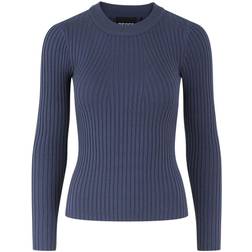 Pieces Women's Pccrista Ls O-Neck Knit Noos Bc Pullover Sweater - Ombré Blue
