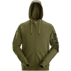 Snickers Zipper Logo Hoodie - Khaki Green