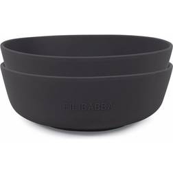 Filibabba Silikon Skål 2-pack Stone Grey