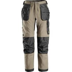 Snickers AllroundWork Canvas Stretch Fit Work Trousers - Khaki/Black