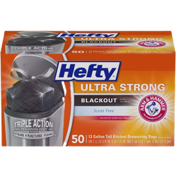 Hefty Ultra Strong Tall Kitchen Drawstring Trash Bags Unscented 50pcs 13gal