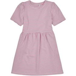 Name It Girl's Nmffann Striped Short Sleeves Dress - Smoky Grape