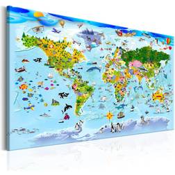 Artgeist Canvas Children's Map: Colourful Tavla