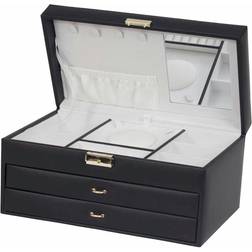 Mele & Co Black Bonded Leather Jewellery Box P55137