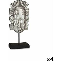 Gift Decor Figura Decorativa Indio Plateado 17.5 x 36 x 10.5 cm (4 Unidades) Figurita