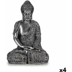 Gift Decor Buddha Siddende Sølvfarvet Dekorationsfigur