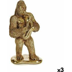 Gift Decor Gorilla Saksofon Gylden Dekorationsfigur