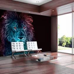 Artgeist Fototapet Abstract lion rainbow 300 x 210 cm