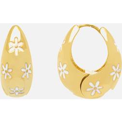 Estella Bartlett Gold-Plated Flower Pattern Chunky Hoops