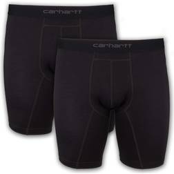 Carhartt Herren 20,3 Schrittlänge, Basic Baumwoll-Poly-Boxershorts, 2er-Pack Retroshorts, schwarz