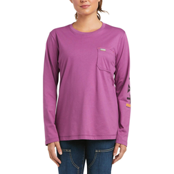 Ariat Women's Rebar Workman Logo T-shirt - Amethyst Blue/Purple Potion