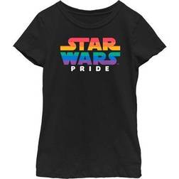 Fifth Sun Girl Star Wars Pride Rainbow Logo Graphic Tee Black