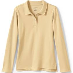 Lands End School Uniform Girls Long Sleeve Feminine Fit Interlock Polo Shirt