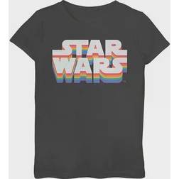 Fifth Sun Girl Star Wars Pride Rainbow Classic Logo Graphic Tee Black