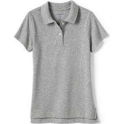 Lands' End Girls Feminine Fit Mesh Polo Shirt - Gray Heather